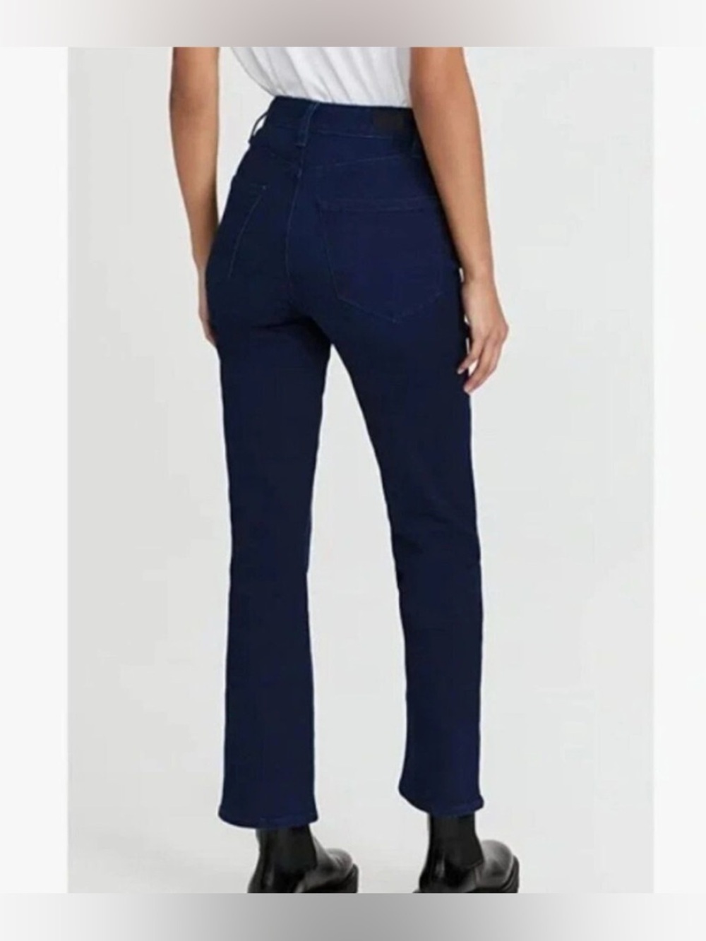 Paige Femme Jeans Size 25 Lumiere Blue High Rise Crop Mini Boot Jeans NWT - Picture 2 of 12